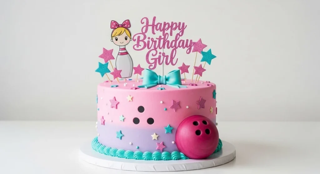 Bowling Birthday Cake for Girl 1