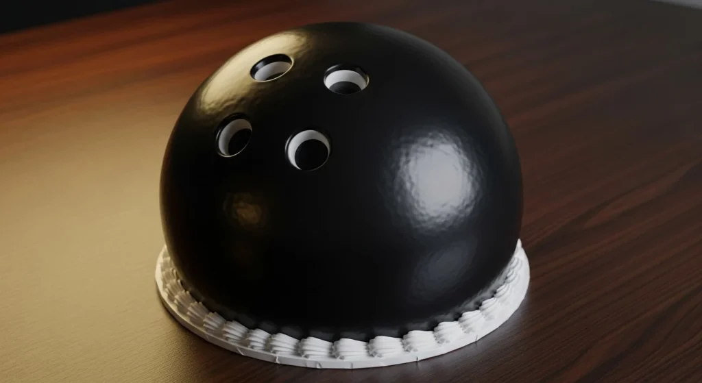 Classic Black Bowling Ball cake 1