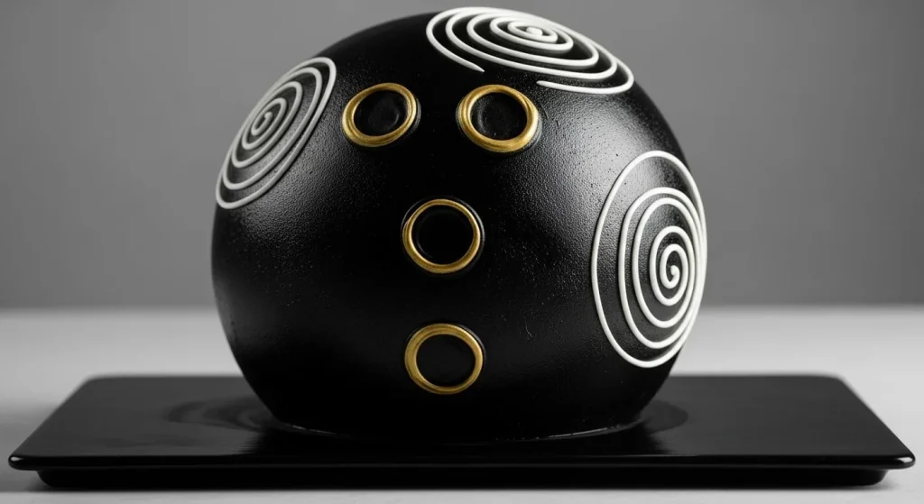 Classic Black Bowling Ball cake 2