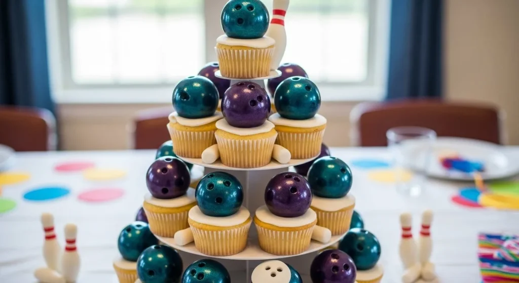 Cupcake Bowling Tower 1