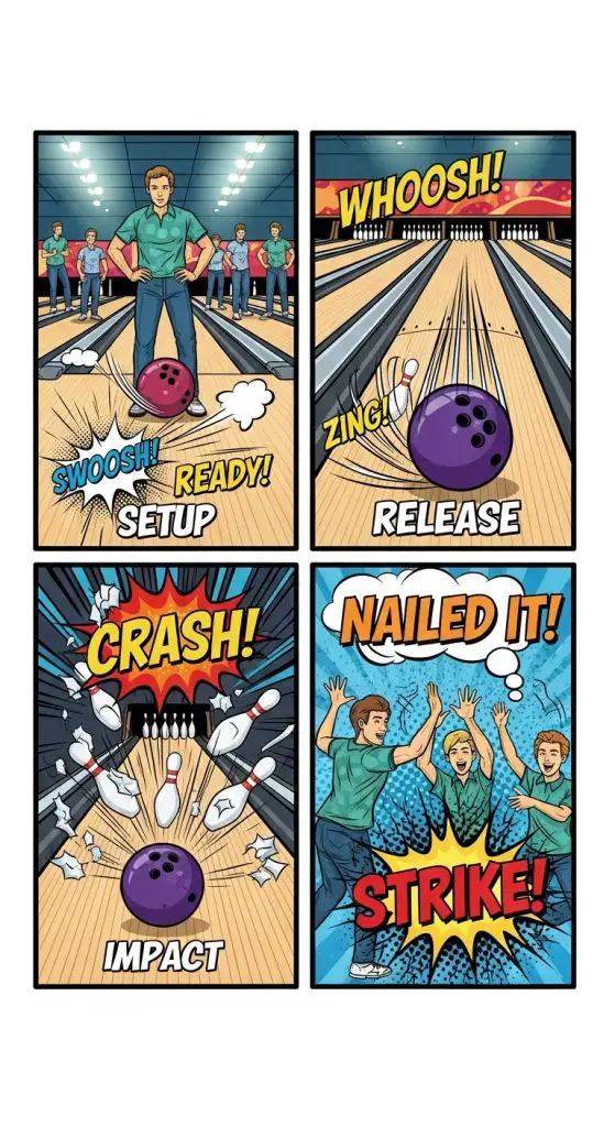 20. Comic-Style Frame Sequence of a Strike