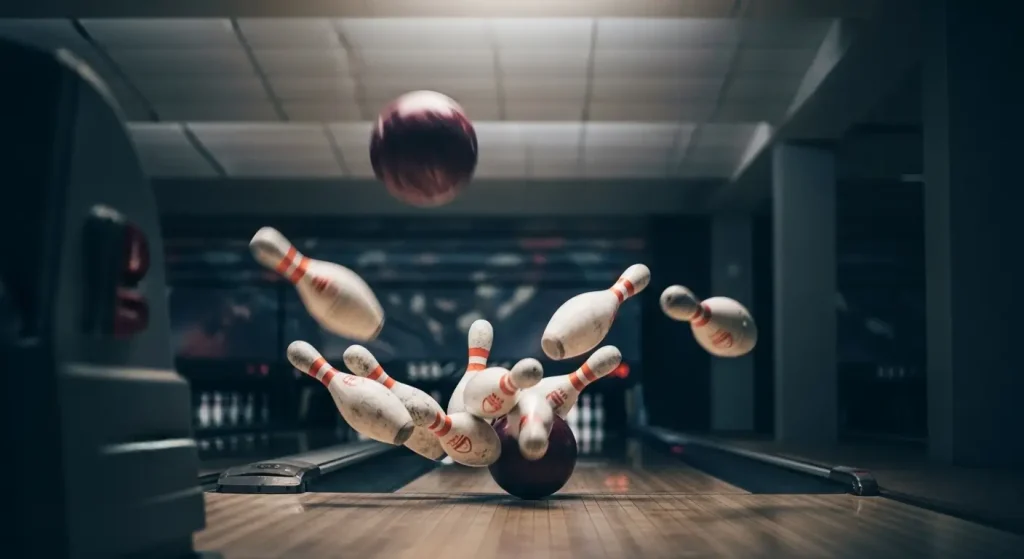 Bowling Ball Hitting Pins