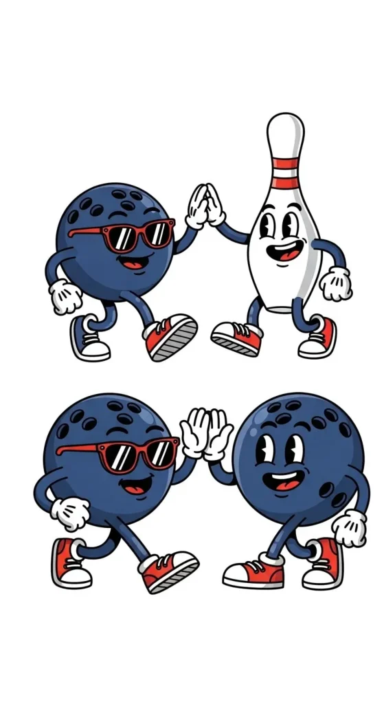 anthropomorphic bowling ball cartoon