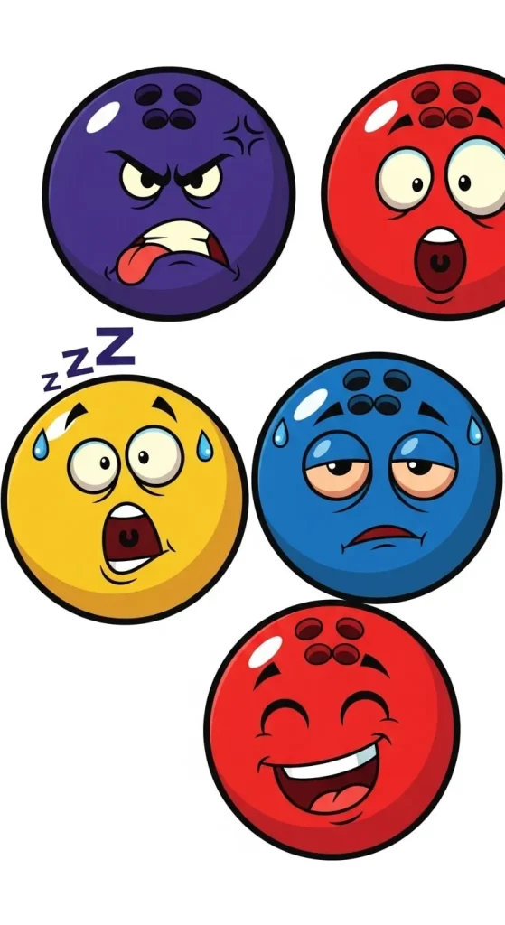 funny facial expression bowling ball
