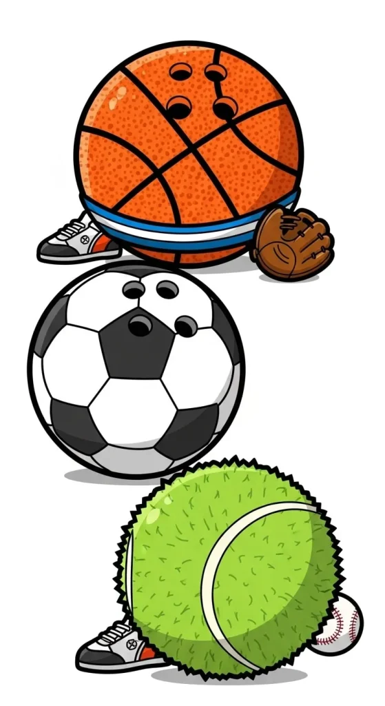 sports crossover bowling ball catoon