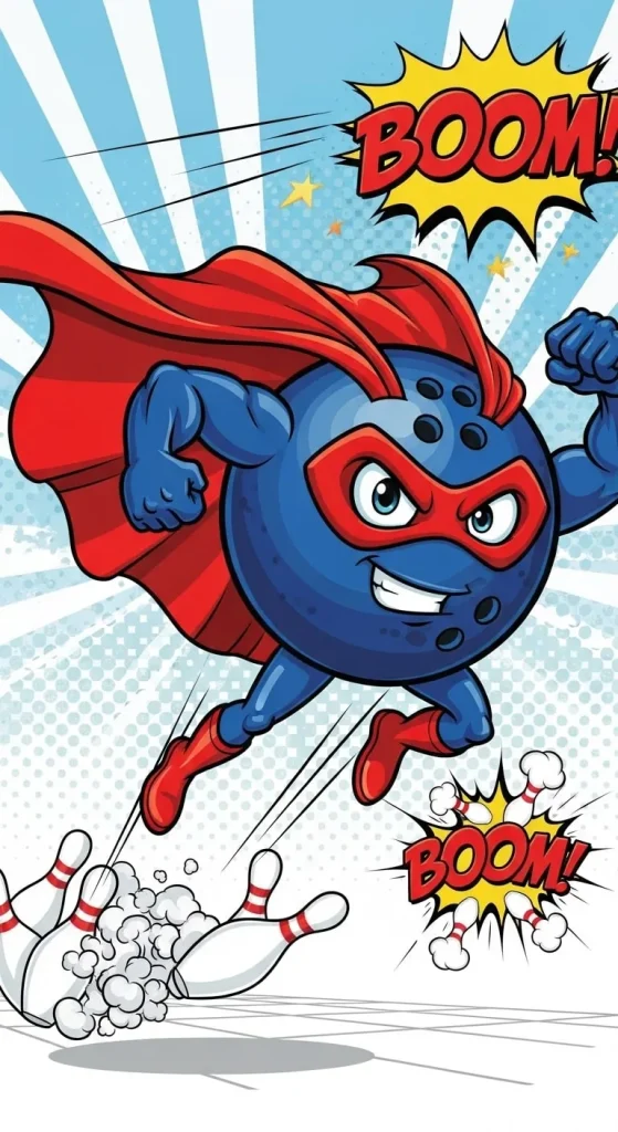 superhero bowling ball catoon