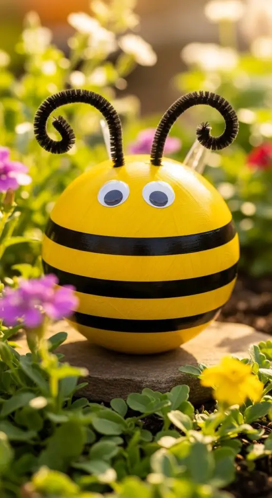 1. Classic Yellow and Black Striped Bee