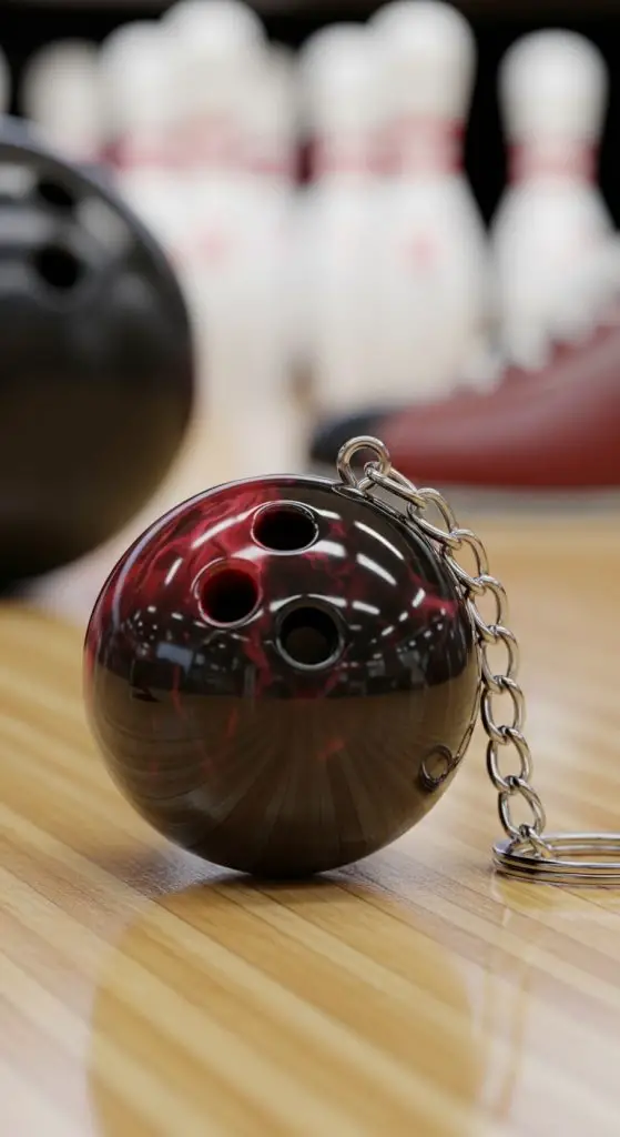 1. Mini Finger-Hole Bowling Ball Keychain That Looks Just Like the Real Thing