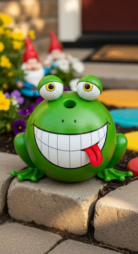 2. Cartoon-Style Frog with a Wide Smile