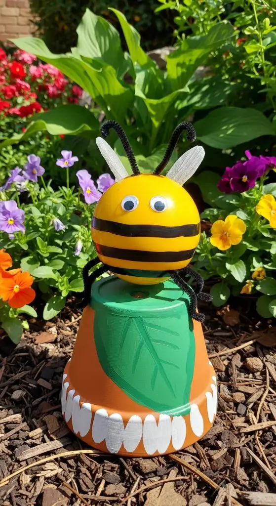 4. Bee on a Flower Pot Throne