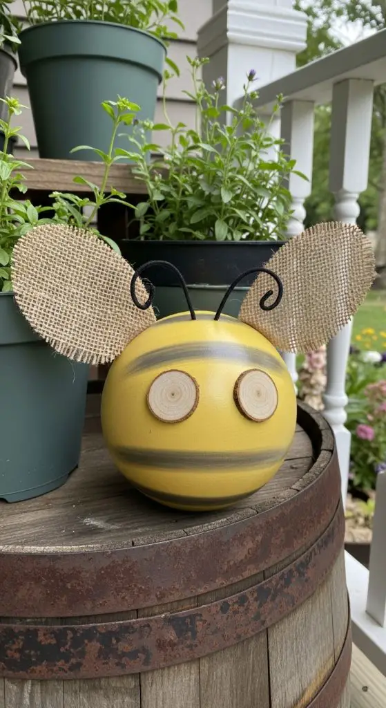 6. Rustic Burlap-Winged Bee