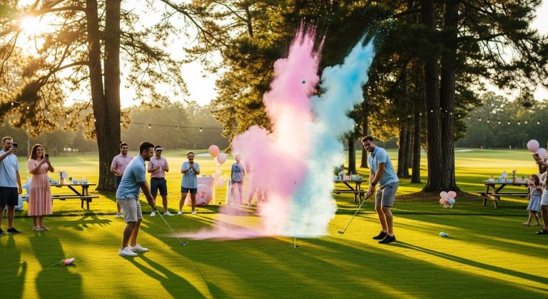 gender reveal golf ball party ideas