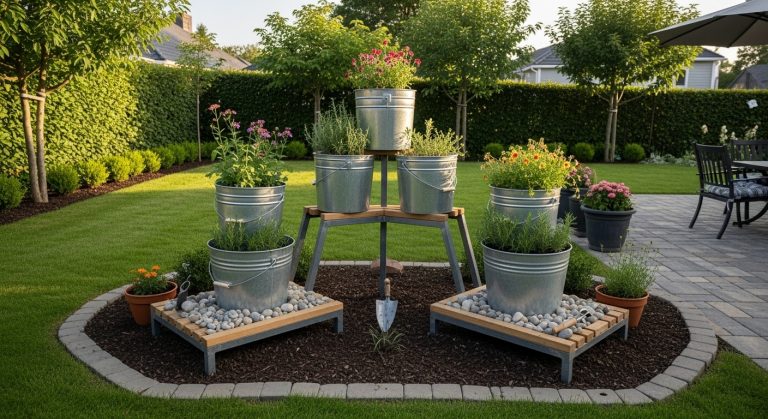 Five Gallon Bucket Garden Stand
