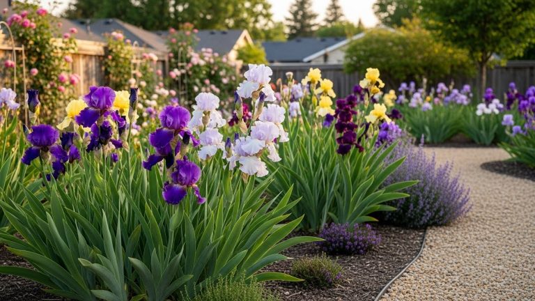 Iris Flowers Garden