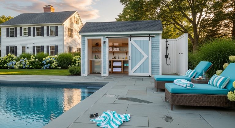 backyard pool house