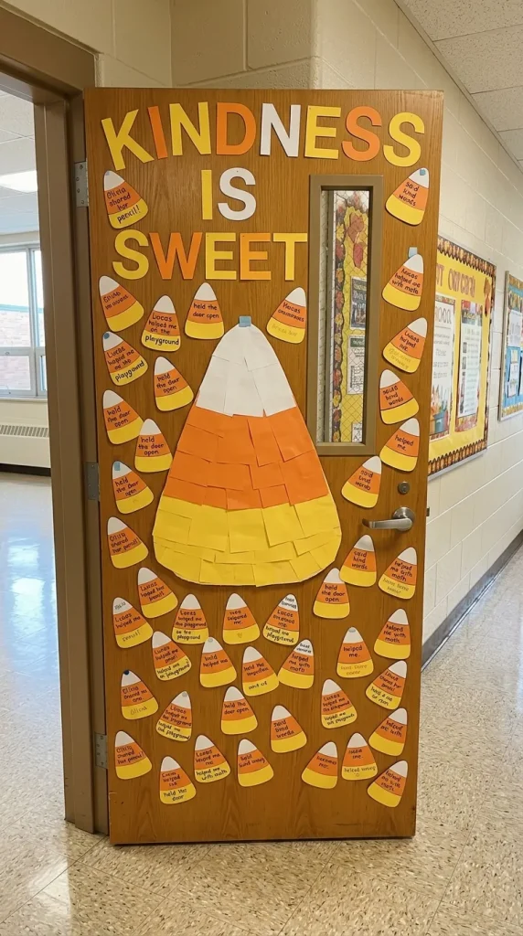 13. Candy Corn Kindness Door